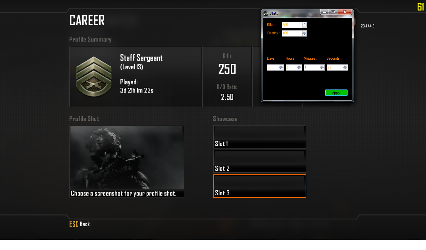Call of Duty black ops 2 - stats editor.
